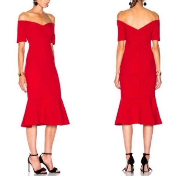 Cinq A Sept Marta Dress in Carmine Red 0 NWOT - Picture 7 of 12